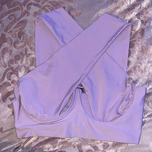 Cross/ crop top/ lavender